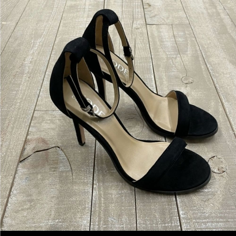 The Mode Collective Daria Suede Sandal Black Suede Leather GORGEOUS - Picture 6 of 8